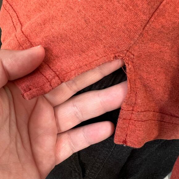 Harley Davidson Womens T Shirt Top Long Sleeve Pullover Crew Neck Orange Medium - Picture 9 of 11